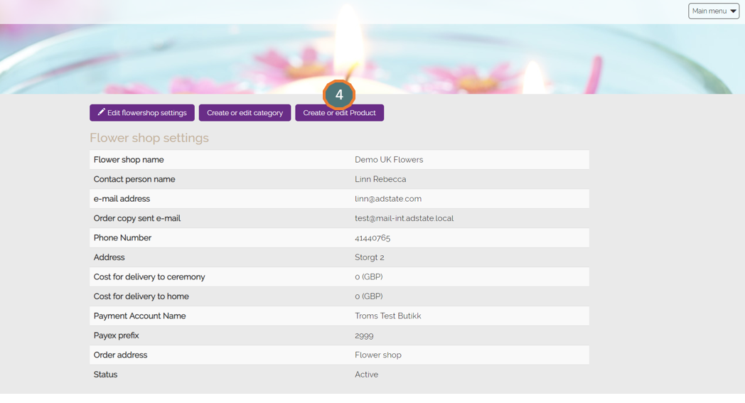 How to write a message with a flower ordering?